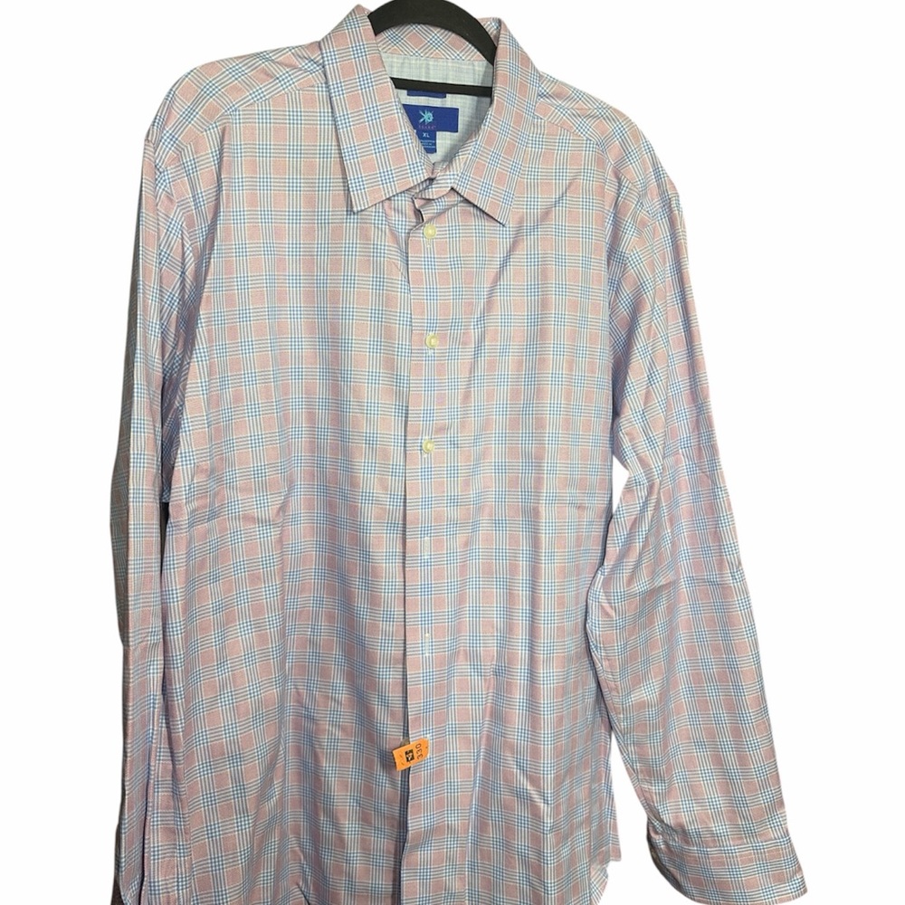 Egara Men's Checkered Shirt in Blue and pink - Picture 2 of 4